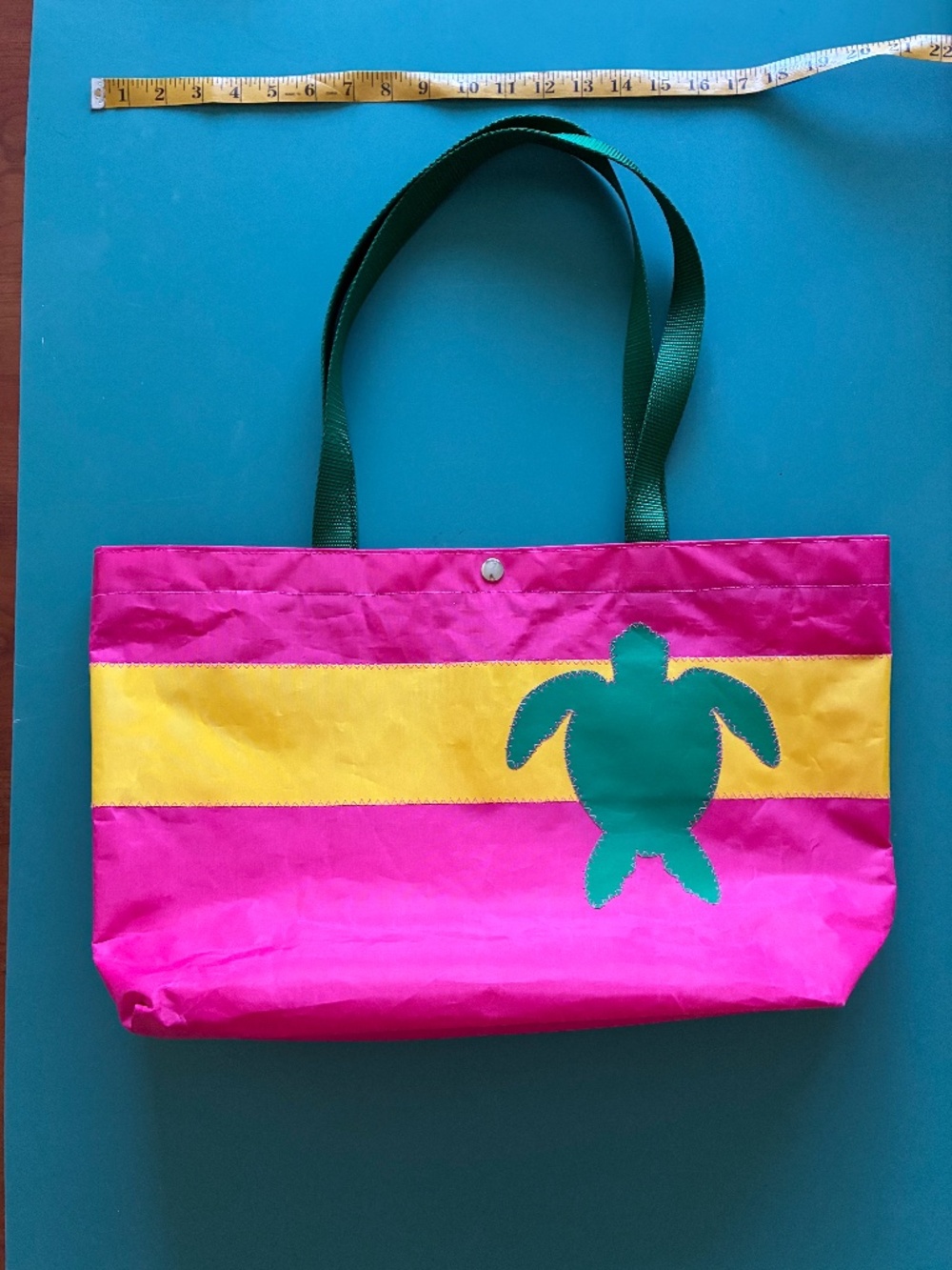 Hayden Reis 20”x12” Sail Cloth Tote with Turtle